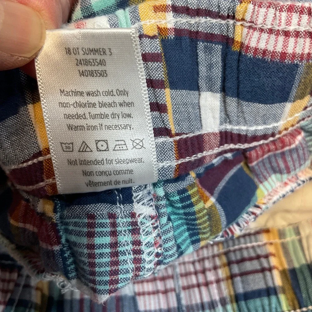 Gymboree Patchwork Plaid Shorts Kids Size 4 Multicolor Excellent Preppy Summer